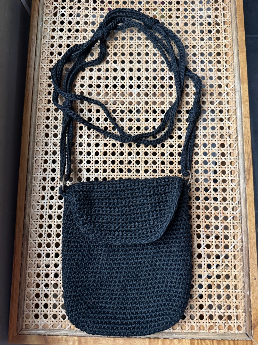 The Sak Black Crochet Crossbody Bag